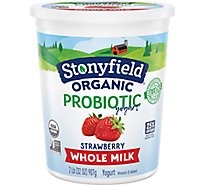 Stonyfield Organic Probiotic Yogurt Whole Milk Strawberry - 32 Oz