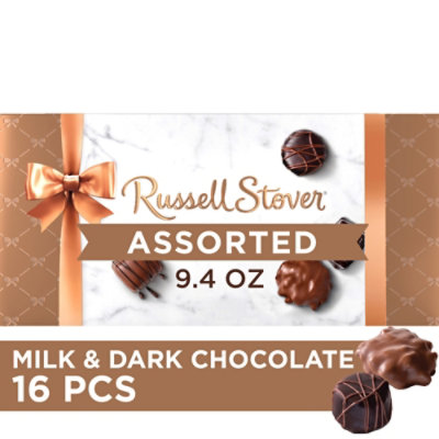 RUSSELL STOVER Assorted Milk & Dark Chocolate Gift Box 16 Count - 9.4 Oz