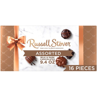 RUSSELL STOVER Assorted Milk & Dark Chocolate Gift Box 16 Count - 9.4 Oz - Image 1