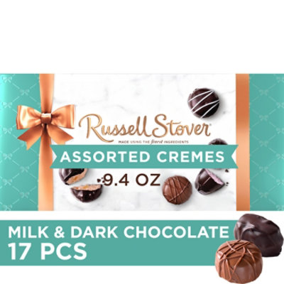 RUSSELL STOVER Assorted Crèmes Milk & Dark Chocolate Gift Box 17 Count - 9.4 Oz