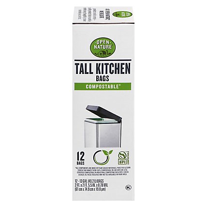 Open Nature Trash Bags Compostable Kitchen - 12 Count - Image 3