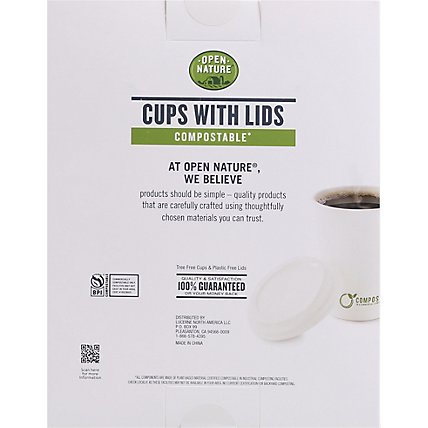 Open Nature Cups Hot W/Lids Compostable - 12 Count - Image 4