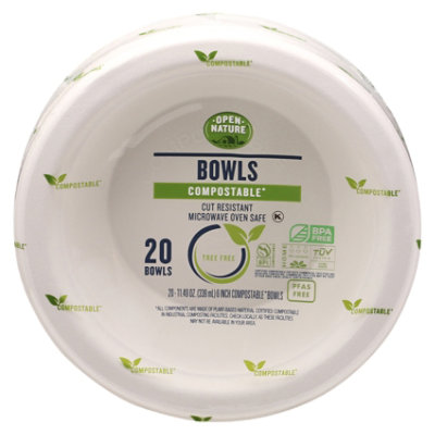 Open Nature Bowls Compostable - 20 Count - Image 4