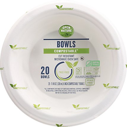 Open Nature Bowls Compostable - 20 Count - Image 2