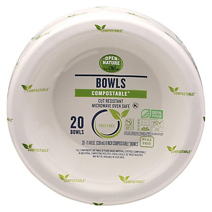 Open Nature Bowls Compostable - 20 Count - Image 1