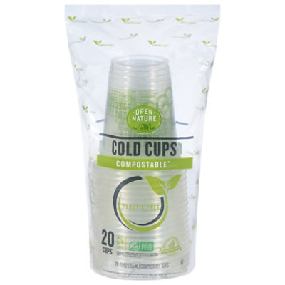 Open Nature Cups Cold Compostable - 20 Count - Image 3