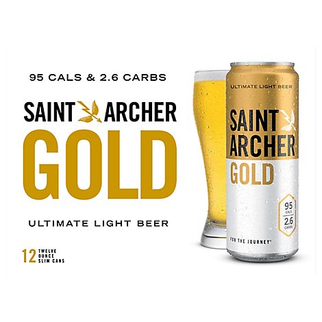 Saint Archer Gold Beer Lager Light 4.2% ABV Cans - 12-12 Fl. Oz.