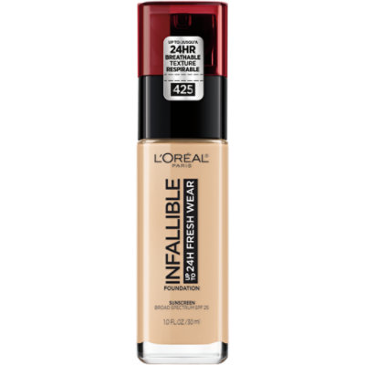 L'Oreal Paris Infallible Up to 24 Hour Linen Lightweight Fresh Wear Foundation - 1 Oz