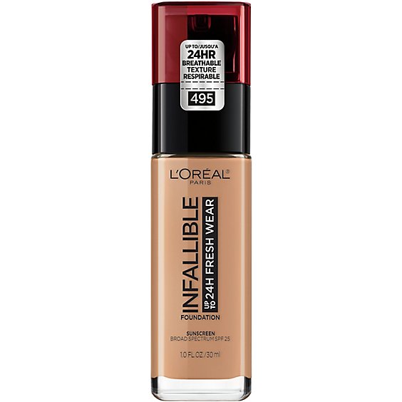 L'Oreal Paris Infallible Amber Up to 24 Hour Lightweight Fresh Wear Foundation - 1 Oz