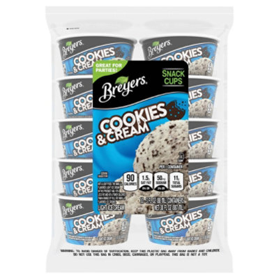 Breyers Cookies and Cream Light Ice Cream - 3 Oz - Image 3