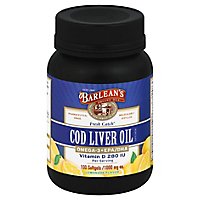 Barleans Fresh Catch Cod Liver Oil Softgels - 100 Count - Image 1