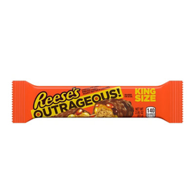 Reeses Outrageous! Peanut Butter Caramel And Reeses Pieces King Size Candy Bar - 2.95 Oz - Image 1