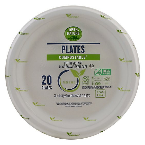 Open Nature Plates Compostable - 20 Count