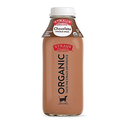 Straus Organic Whole Chocolate Milk - 32 Oz - Image 1