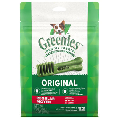 Greenies Original Regular Natural Dog Dental Care Chews Oral Health Dog Treats 12 Count - 12 Oz - Image 3