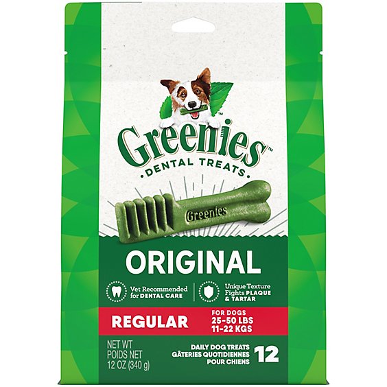 Greenies Original Regular Natural Dental Care Dog Treats - 12 Oz