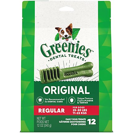 Greenies Original Regular Natural Dental Care Dog Treats - 12 Oz - Image 1