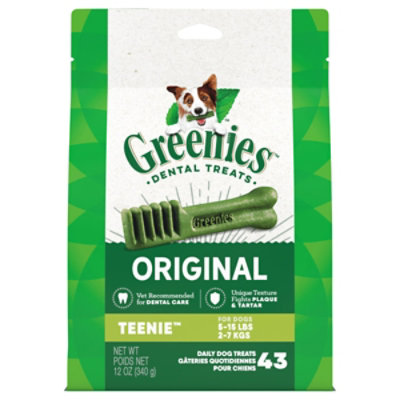 Greenies Original Teenie Natural Dog Dental Care Chews Oral Health Dog Treats 43 Count - 12 Oz - Image 3