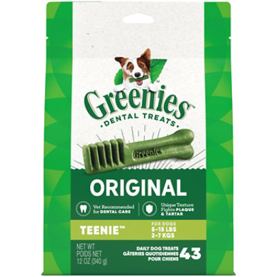 Greenies Original Teenie Natural Dog Dental Care Chews Oral Health Dog Treats 43 Count - 12 Oz - Image 1