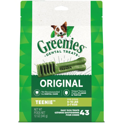 Greenies Original Teenie Natural Dental Care Dog Treats 43 Count - 12 Oz