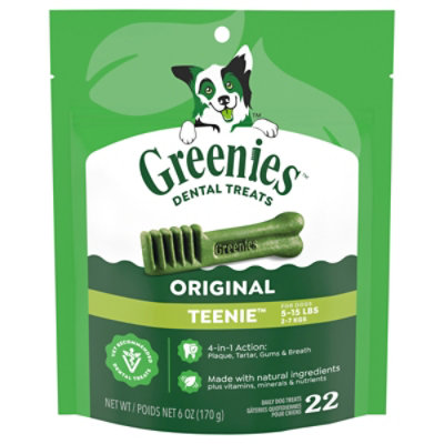 Greenies Original Teenie Natural Dog Dental Care Chews Oral Health Dog Treats 22 Count - 6 Oz - Image 3