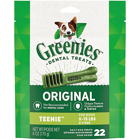 Greenies Original Teenie Natural Dental Care Dog Treats - 6 Oz