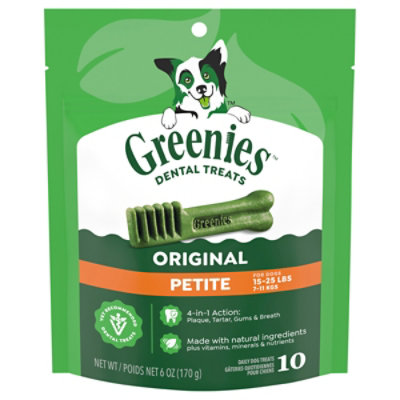 Greenies Original Petite Natural Dog Dental Care Chews Oral Health Dog Treats 10 Count - 6 Oz - Image 3