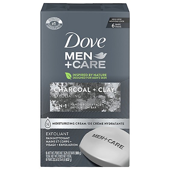 Dove Men+Care Body + Face Bar Elements Charcoal + Clay - 6-4 Oz
