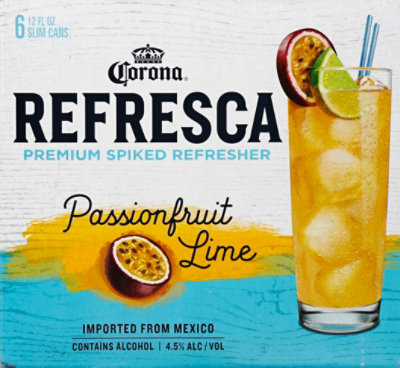 Corona Refresca Spiked Tropical Cocktail Passionfruit Lime Cans 4.5% ABV - 6-12 Fl. Oz. - Image 3