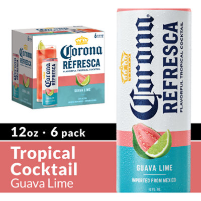 Corona Refresca Guava Lime Spiked Tropical Cocktail Cans 4.5% ABV - 6-12 Fl. Oz. - Image 1