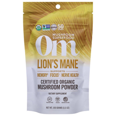 Om Mushroom Superfood Powder Lions Mane - 100 Gram - Image 2