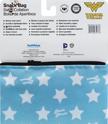 Bumkins 2 Pack Reusable Snack Bags Dc Comics Wonder Woman - 2 Count - Image 3