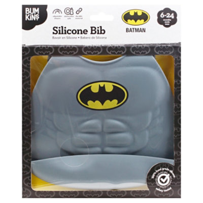 Bumkins Silicone Bib Dc Comics Batman - Each - Image 1