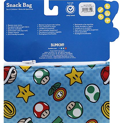 Bumkins 2 Pack Reusable Snack Bags Nintendo Mario Luigi - 2 Count - Image 3