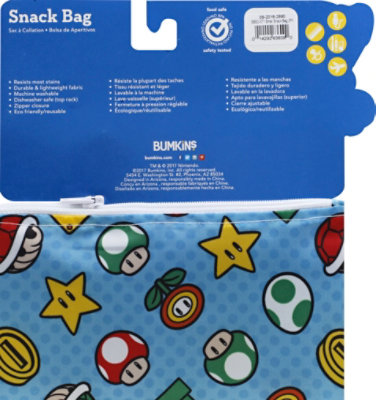 Bumkins 2 Pack Reusable Snack Bags Nintendo Mario Luigi - 2 Count - Image 3