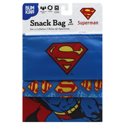 Bumkins 3 Pack Reusable Sandwich Bags Dc Comics Superman - 3 Count - Image 1