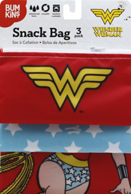 Bumkins 3 Pack Reusable Sandwich Bags Dc Comics Wonder Woman - 3 Count - Image 2