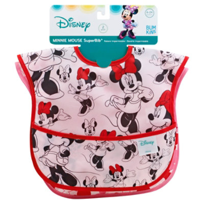 Bumkins 2 Pack Superbib Baby Bib Disney Minnie Mouse - 2 Count - Image 1