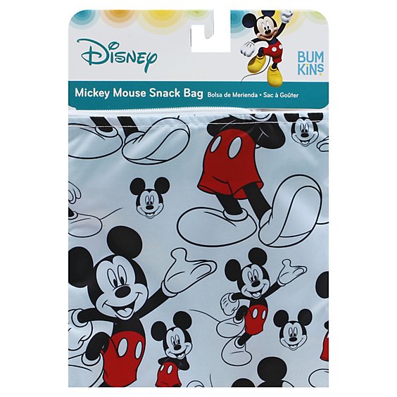Bumkins Reusable Sandwich Bag Snack Bags Disney Mickey Mouse - 3 Count