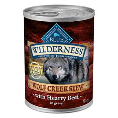 Blue Buffalo Wilderness Wolf Creek Stew Wet Dog Food Hearty Beef in Gravy Can - 12.5 Oz - Image 1