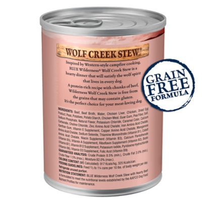 Blue Buffalo Wilderness Wolf Creek Stew Wet Dog Food Hearty Beef in Gravy Can - 12.5 Oz - Image 2