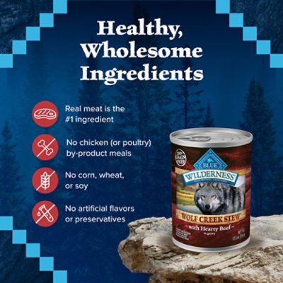 Blue Buffalo Wilderness Wolf Creek Stew Wet Dog Food Hearty Beef in Gravy Can - 12.5 Oz - Image 6