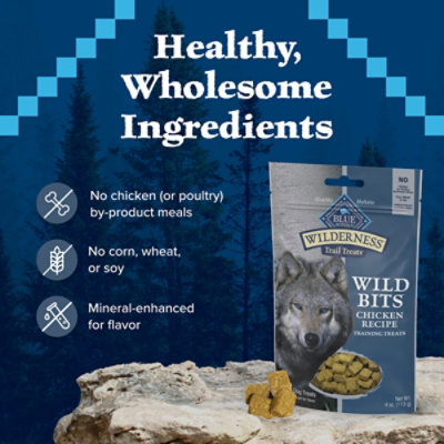 Blue Buffalo Wilderness Chicken Recipe Wild Bits Soft Chewy Training Treats for Dogs 4 Oz shaws