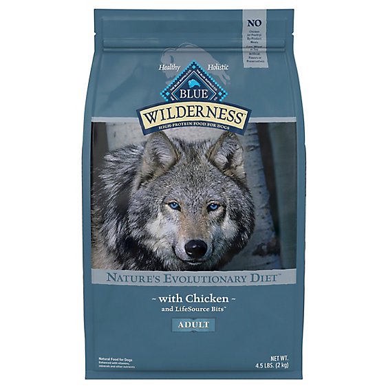 Blue Wilderness High Protein Natural Chicken Adult Dry Dog Food - 4.5 Lb