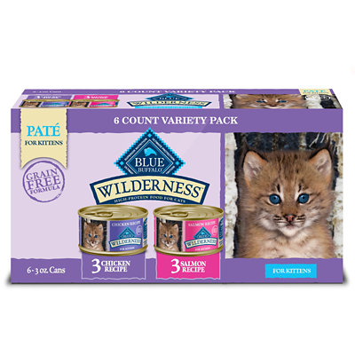 Blue Wilderness Chicken/Salmon Variety Pack Kitten Food - 6-3 Oz - Image 1
