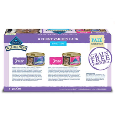 Blue Wilderness Chicken/Salmon Variety Pack Kitten Food - 6-3 Oz - Image 2