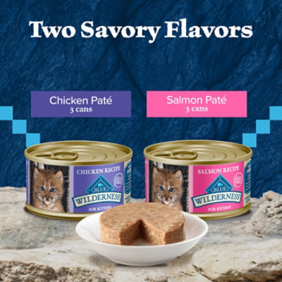 Blue Wilderness Chicken/Salmon Variety Pack Kitten Food - 6-3 Oz - Image 3
