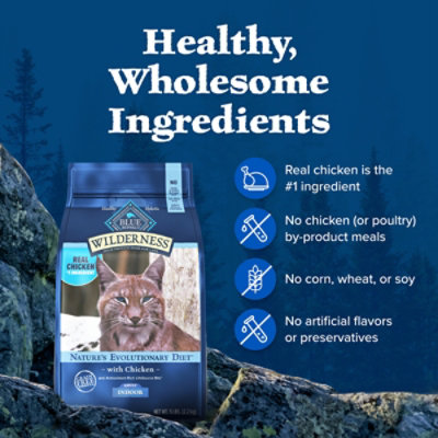 Blue Buffalo Wilderness Nature High Protein Grain Free Natural Dry Food Adult Cats Chicken - 4 lb - Image 6