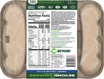 Beyond Meat Beyond Sausage Plant Based Sweet Italian Dinner Sausage Links - 14 Oz - Image 5