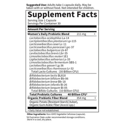 Dr Formulated Womens Daily Care 40 Billion CFU - 30 Count - Image 4